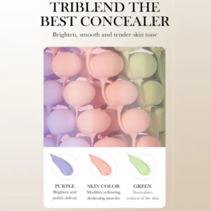 Face Makeup Primer Tri color Cream Contour Color Isolation Waterproof Makeup Foundation Natural Makeup Base Cream 4