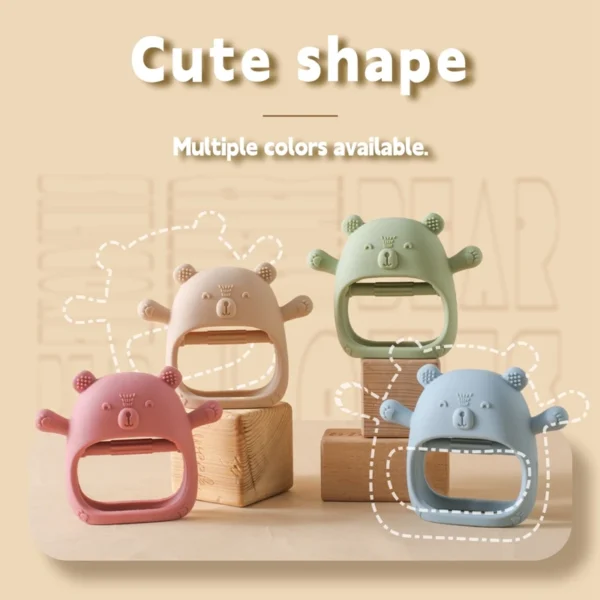 Baby Teether Gloves Kids Cartoon Bear Teething Silicone Anti-eating ​ - Image 4
