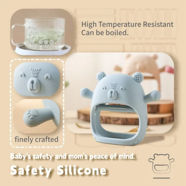 Baby Teether Gloves Kids Cartoon Bear Teething Silicone Anti-eating ​ - Image 5