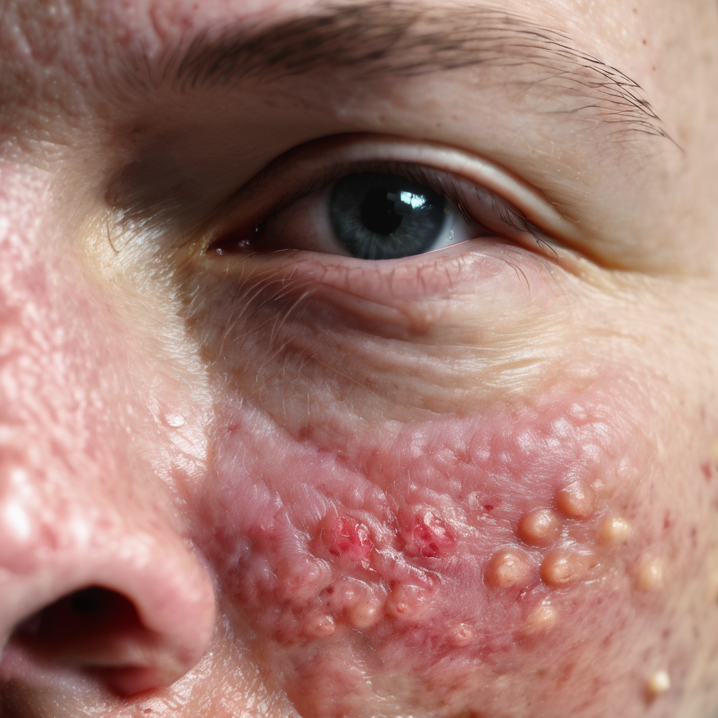 The_image highlight_the_inflamed_bumps_characteristic_of_cystic_acne_allowing_readers_to_visually_understand_the_condition