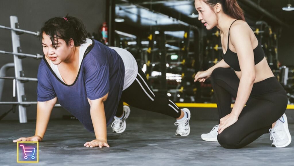obese individual doing physical activity for weight loss