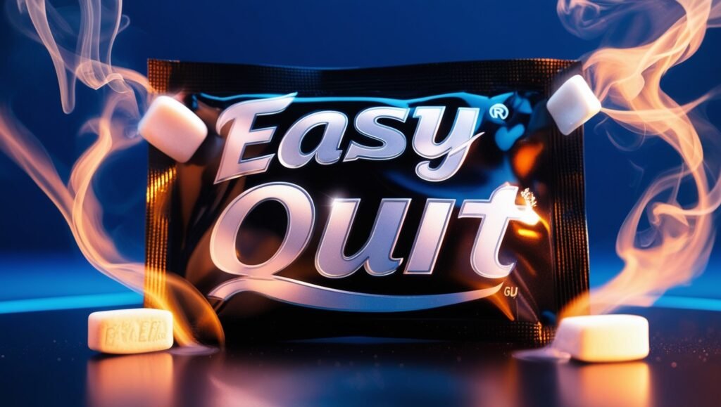 A picture of a nicotine gum, highlighting the convenience and ease of use of this NRT method.