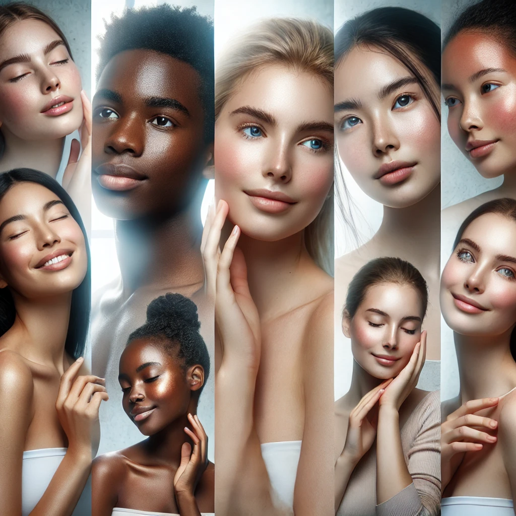A diverse group of individuals with varying skin tones confidently showcasing their radiant skin, highlighting the journey of overcoming hyperpigmentation through effective skincare and treatments.