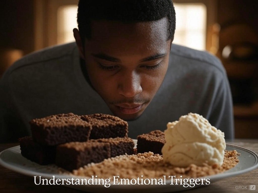 Visual representation of emotional eating with food and emotions