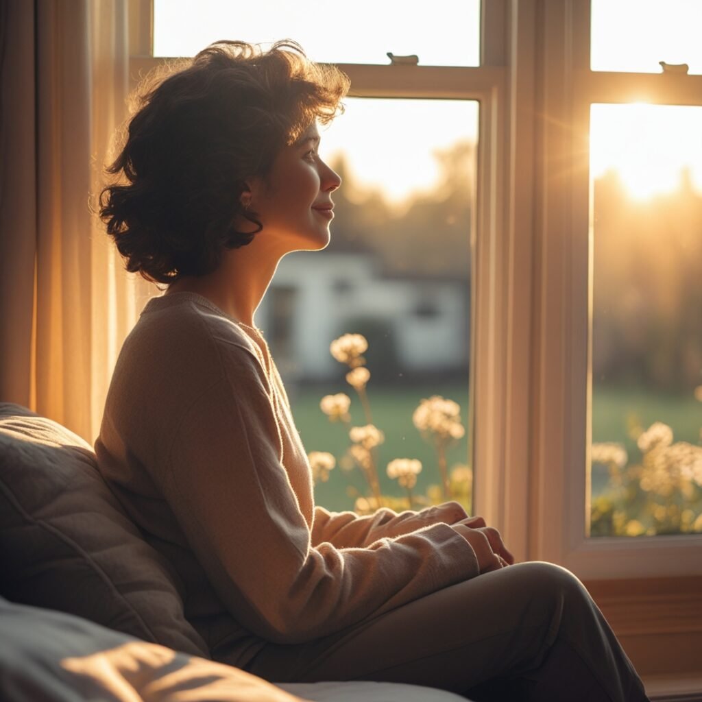 A calming image of a person sitting by a window, symbolizing hope and recovery from posttraumatic stress disorder (PTSD). The scene conveys peace, resilience, and the journey toward healing.