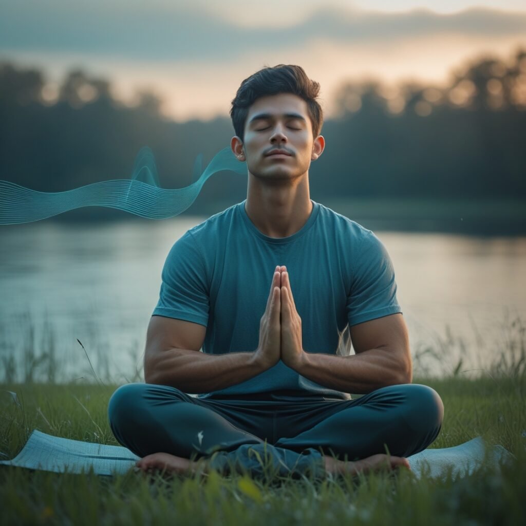 man practicing meditation for anxiety