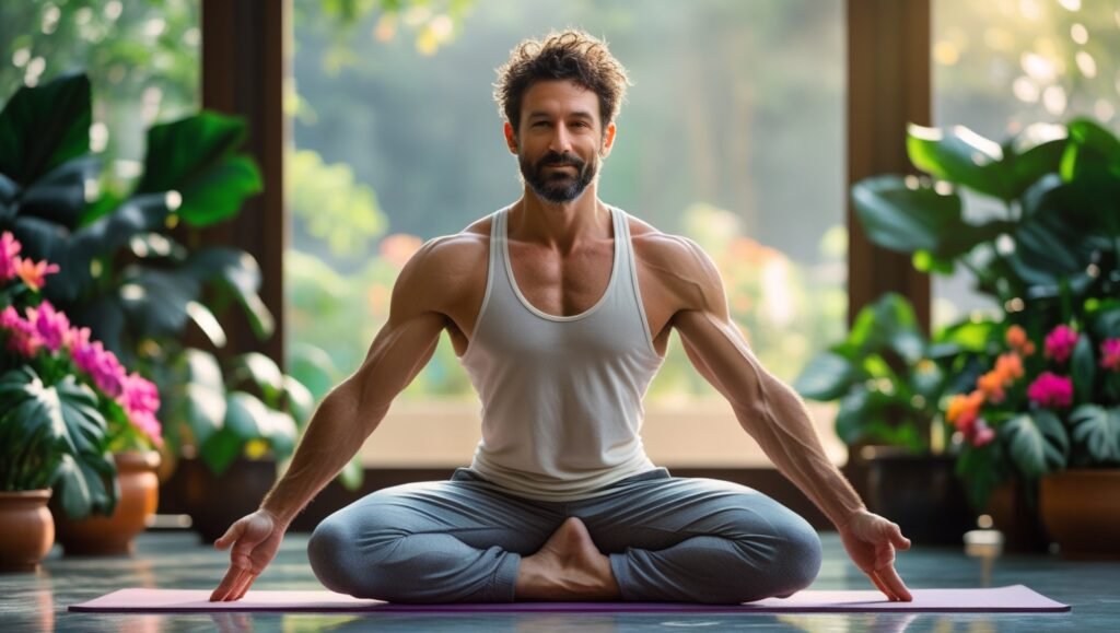 A man doing yoga