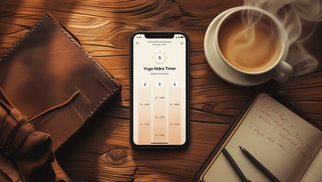 5-minute Yoga Nidra quick practice guide displayed on smartphone